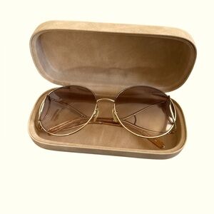 Chloe - Gold Round Sunglasses